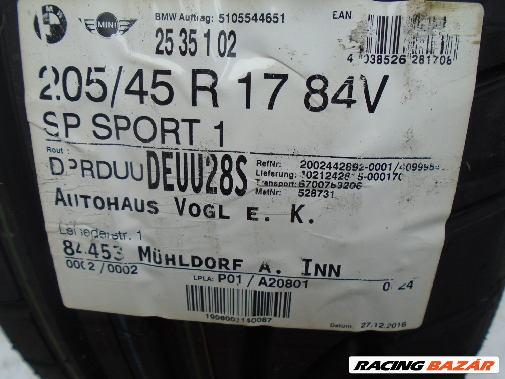 [ÚJ] DUNLOP SP Sport 01 - 2db Nyári gumi -  205/45 R17 - 84V  5. kép